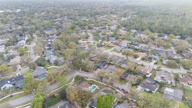 birds eye view of property with a residential view