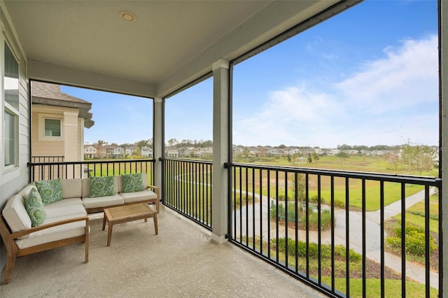 balcony with an outdoor hangout area