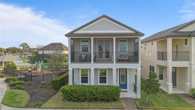 view of front of house with a playground