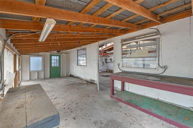 interior space featuring concrete floors