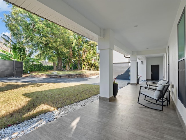 view of patio with covered porch