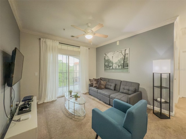 8000 Tuscany Way Unit 4405, Davenport, FL 33896 - carpeted living area with ceiling fan and ornamental molding