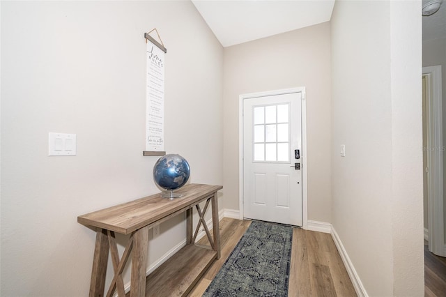 doorway to outside featuring hardwood / wood-style floors