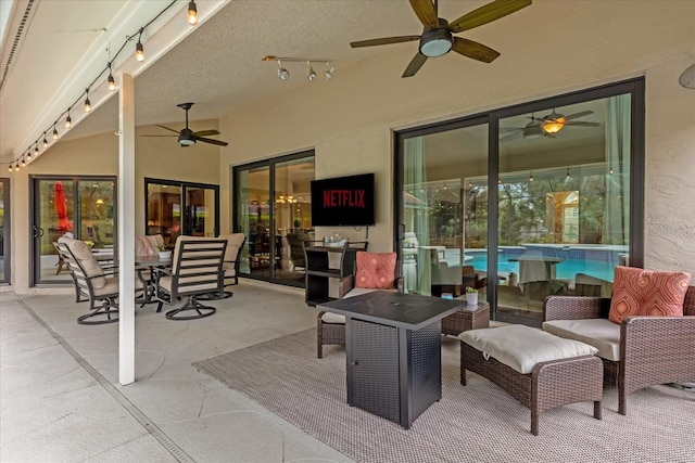 view of patio featuring outdoor dining area