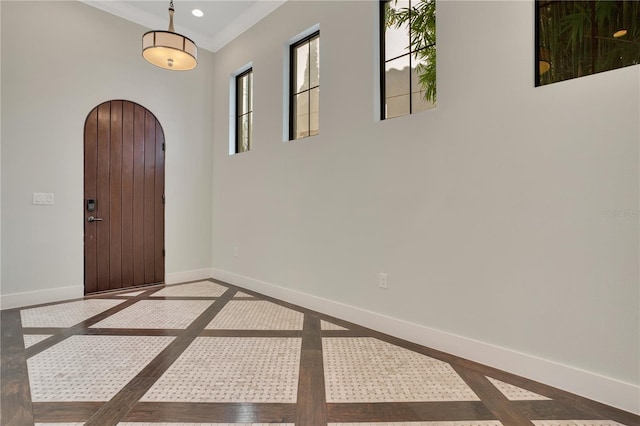 interior space featuring ornamental molding