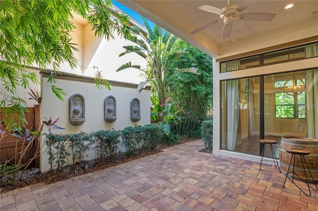 view of patio / terrace with ceiling fan