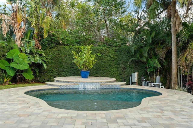 pool with a patio