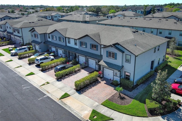 aerial view with a residential view