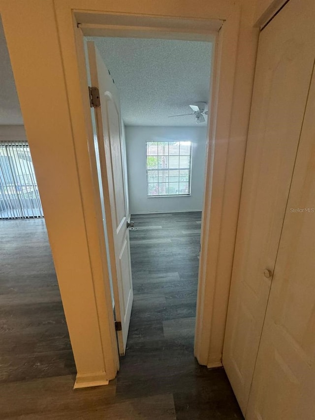 5951 Village Cir Unit Ge, Orlando, FL 32822 - hallway with dark wood-type flooring and a textured ceiling