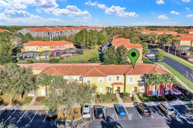 aerial view featuring a residential view