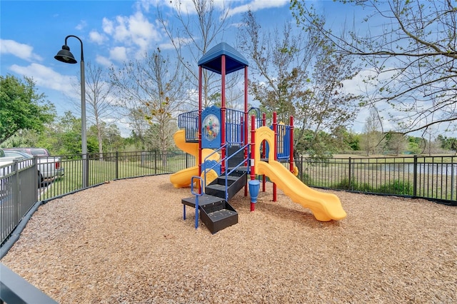 community play area with fence