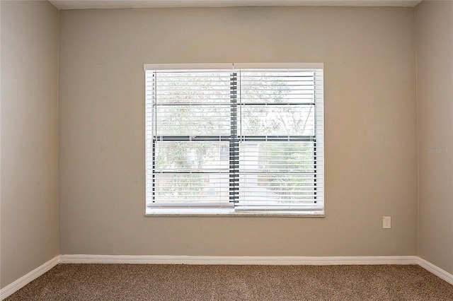 carpeted empty room with baseboards