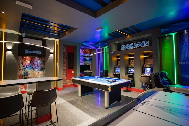 game room with pool table