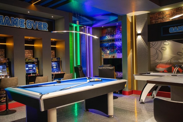 game room featuring billiards