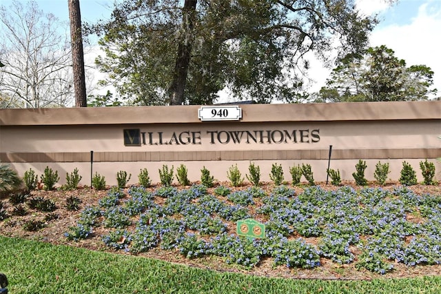 view of community sign