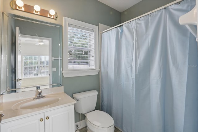 full bathroom featuring toilet and vanity