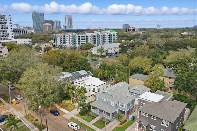 drone / aerial view featuring a view of city