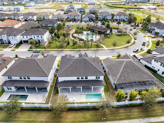 drone / aerial view with a residential view