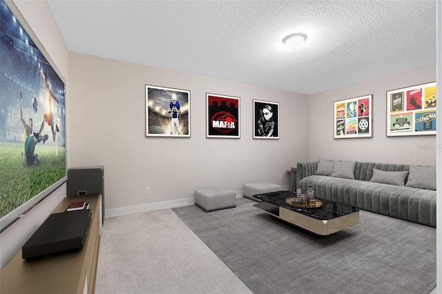 8390 Ludington Cir, Orlando, FL 32836 - carpeted living area featuring a textured ceiling and baseboards