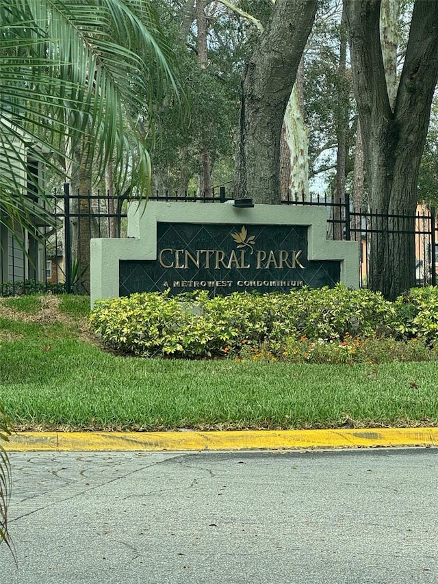 view of community sign