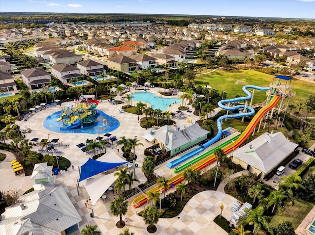 aerial view with a residential view