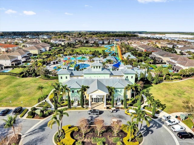 aerial view with a residential view