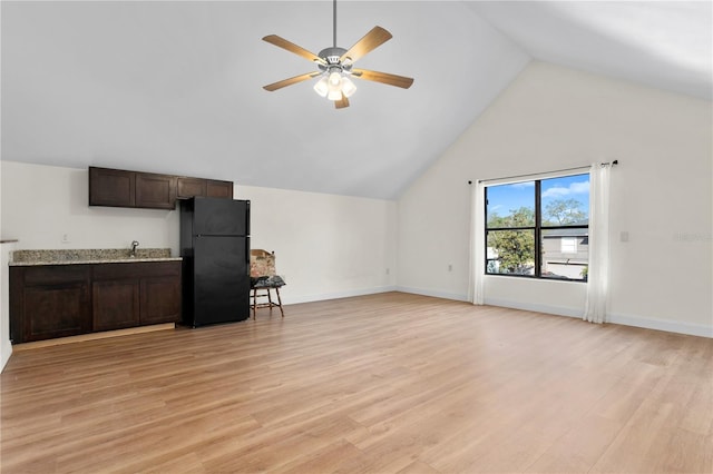 2531 Ludlow St, Deltona, FL 32738 - interior space with light wood finished floors, baseboards, a ceiling fan, and lofted ceiling
