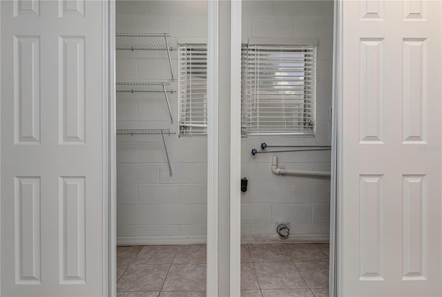 interior space with tile patterned floors