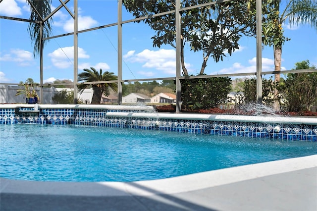 pool with a lanai