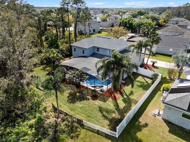 aerial view featuring a residential view