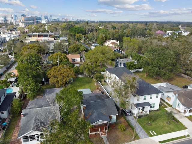 birds eye view of property with a residential view