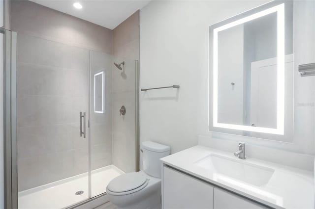17442 Hidden Forest Dr, Clermont, FL 34714 - full bath featuring toilet, a stall shower, and vanity
