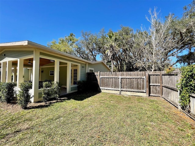 view of yard featuring fence