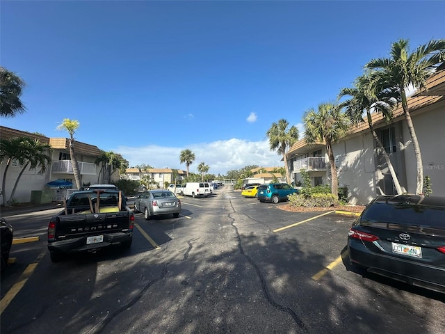 view of road with a residential view