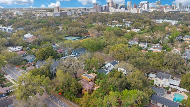 bird's eye view featuring a city view