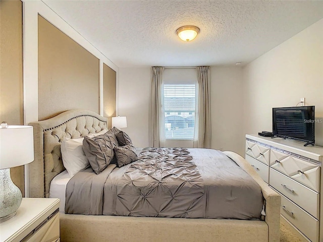 bedroom with a textured ceiling