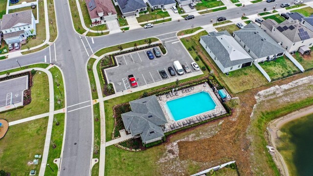 bird's eye view with a residential view