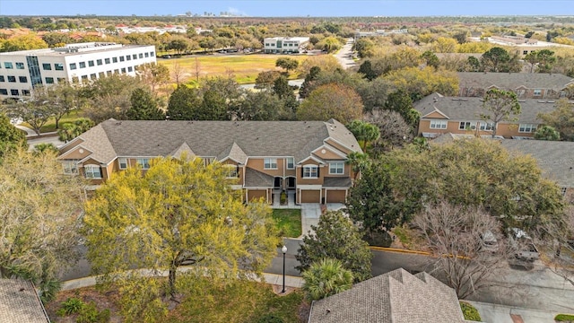 drone / aerial view with a residential view