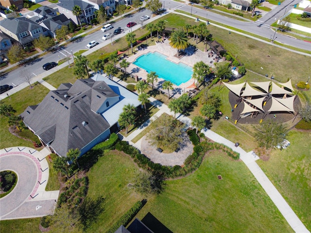 drone / aerial view featuring a residential view