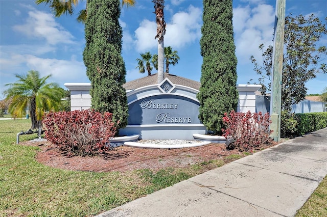 view of community sign