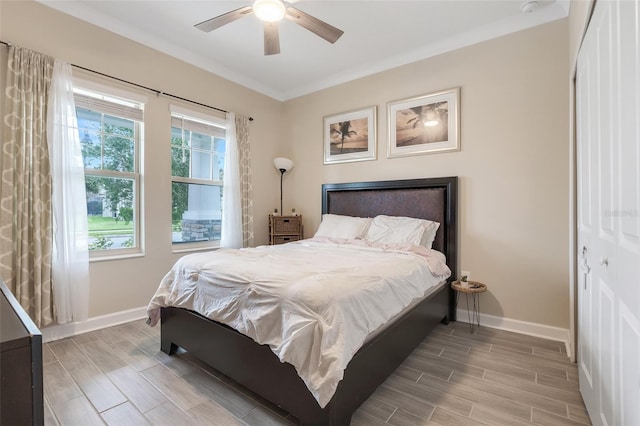 1472 Rushing Rapids Way, Winter Springs, FL 32708 - bedroom with wood finish floors, crown molding, and a ceiling fan