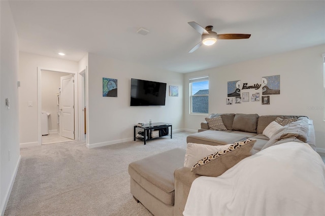 1472 Rushing Rapids Way, Winter Springs, FL 32708 - living area with ceiling fan and light colored carpet