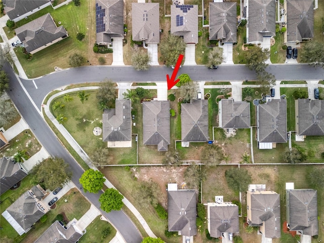 bird's eye view with a residential view