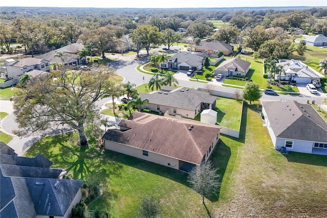 birds eye view of property with a residential view