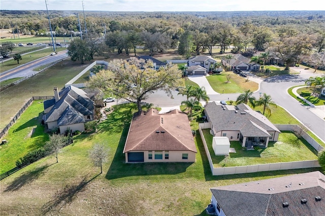 aerial view with a residential view