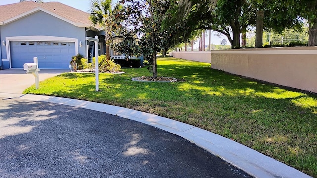12209 Putter Green Ct, New Port Richey, FL 34654 - view of green lawn featuring a garage and driveway