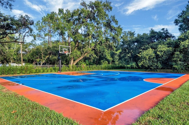 view of basketball court featuring community basketball court