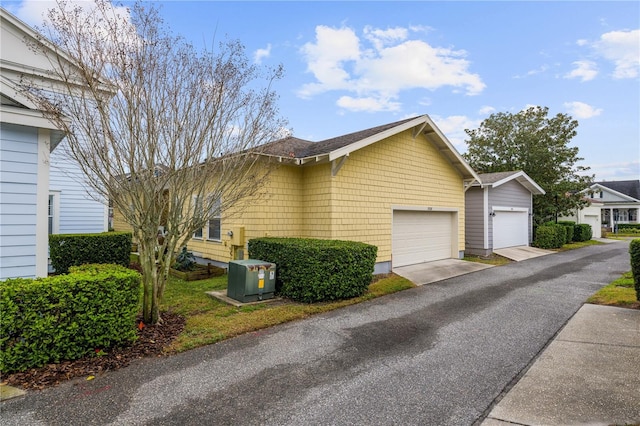 view of home's exterior with a garage