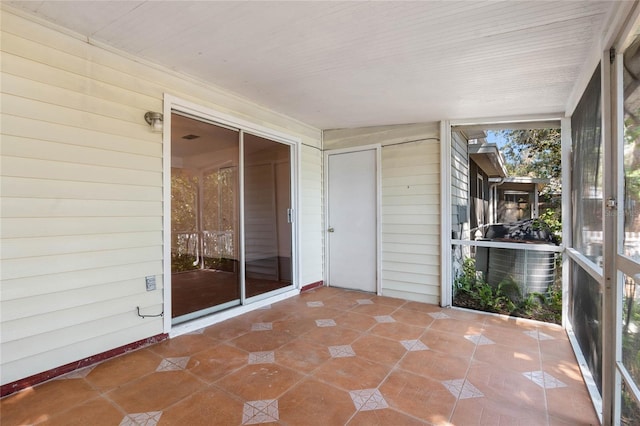 view of unfurnished sunroom