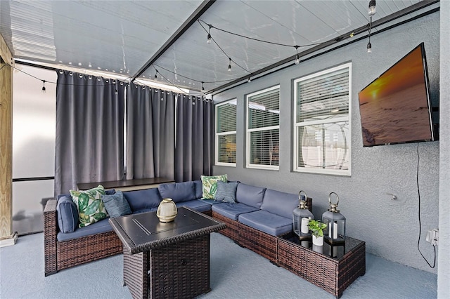 view of patio featuring an outdoor living space